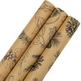 thumbnail image 1 of Christmas Wrapping Paper Roll - Brown Kraft Vintage Gift Wrapping Paper for Xmas,Birthday,Seasonal Winter Holiday Party - 3 Mini Roll -17in x120in Per Roll(42.3 sqft), 1 of 14