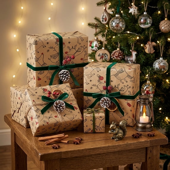 Christmas Wrapping Paper Roll, Large 118 Inch Thick Gift Wrap, Festival Birthday Party Paper Rolls, Holiday Decorative Wrapping For Gifts