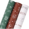 thumbnail image 1 of Christmas Wrapping Paper Roll - Red Green White Gift Wrapping Paper for Xmas,Birthday,Seasonal Winter Holiday Party - 3 Mini Roll -17in x 120in Per Roll(42.3 sqft), 1 of 14