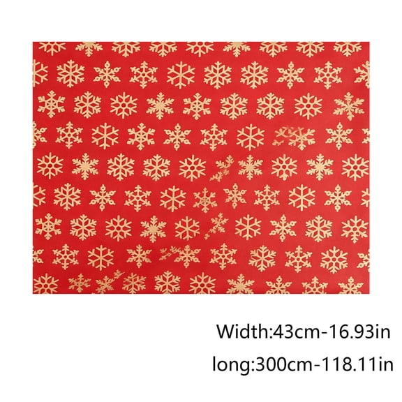Christmas Wrapping Paper Roll Red Snowflake 16.9x118.1 Inch Gift Wrap for Xmas Presents Holiday Party Packaging
