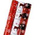 thumbnail image 1 of Christmas Wrapping Paper Roll - Red White Black Buffalo Plaid Gift Wrapping Paper for Xmas,Birthday,Seasonal Winter Holiday Party - 3 Mini Roll -17in x 120in Per Roll(42.3 sqft), 1 of 14