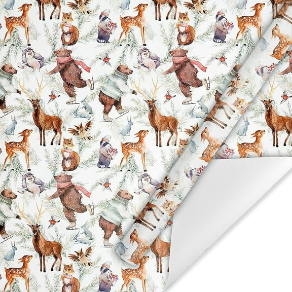 Christmas Wrapping Paper Rolls, Christmas Woods Premium Holiday Gift Wrap, 23X58 Inch Funny Animal Xmas Wrap for Holiday Party