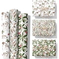 thumbnail image 1 of Christmas Wrapping Paper Rolls Green Reindeer Leaves Xmas Tree Watercolor Holiday Gift Wrap Craft Art Paper for Party DIY Wrapping Supplies, 58x23in, 3 Roll, 1 of 8