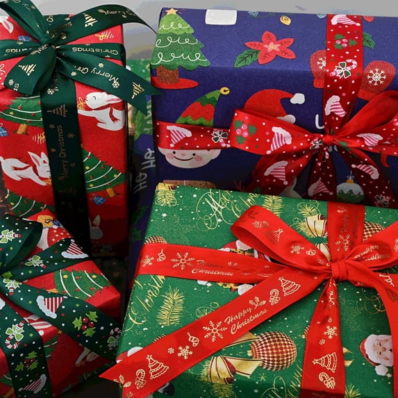 Christmas Wrapping Paper Rolls, Jumbo Holiday Gift Wrap, Green and Red Holiday, 16.5 FT, Christmas Paper for Boxes and Crafts