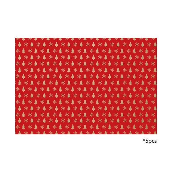 Christmas Wrapping Paper Set, 5pcs Vintage-Style Kraft Paper, Santa, Snowflake & Tree Patterns for Holiday Gift Wrapping