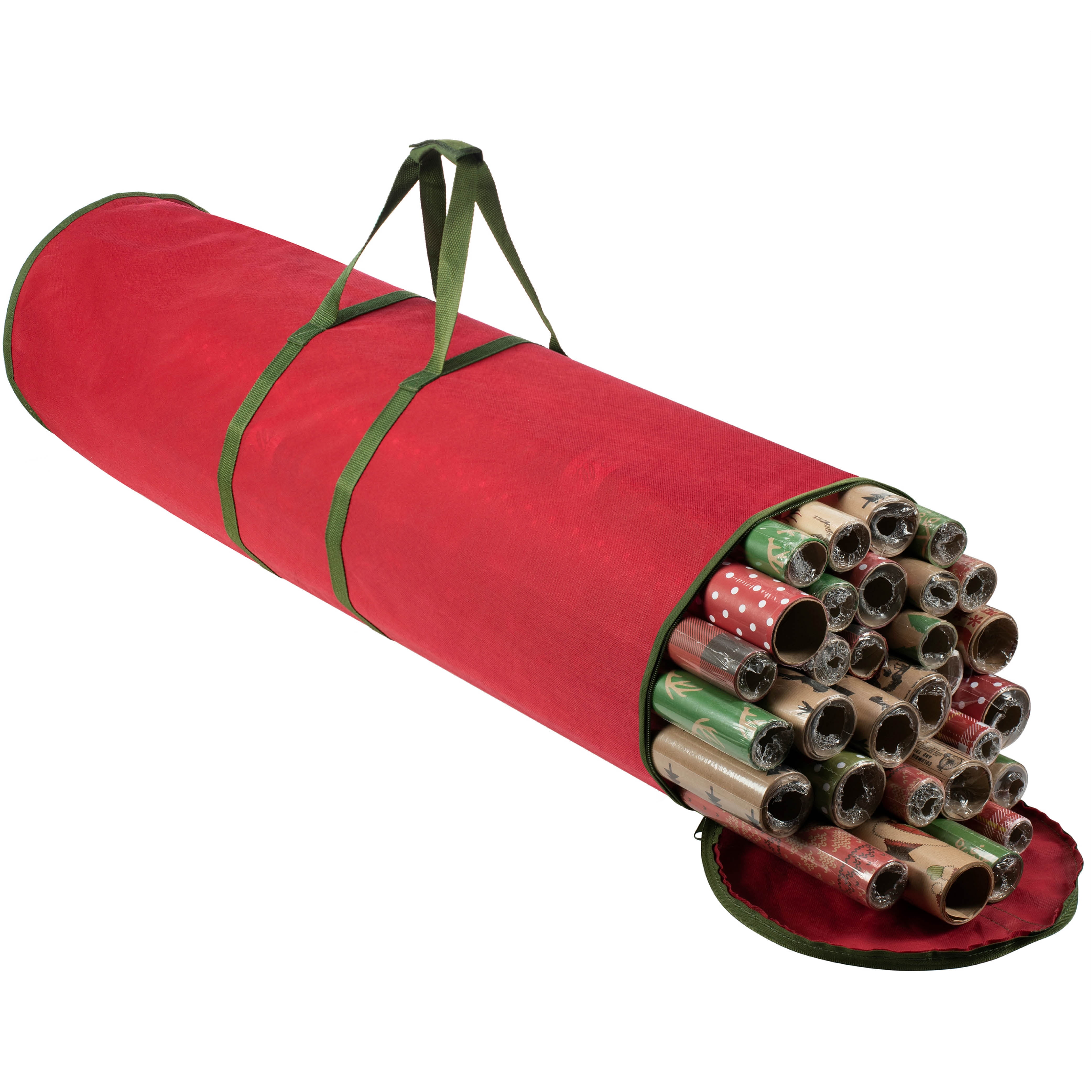 Hearth & Harbor Waterproof Christmas Wrapping Paper Storage Bag Fits 14-20 Rolls 40 Inches Long