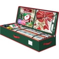 thumbnail image 1 of Christmas Wrapping Paper Storage Containers, 40 Inch Gift Wrap Organizer, Visible Supplies Pockets for Xmas Accessories, Underbed Storage for Christmas Decorations, Red, 1 of 7