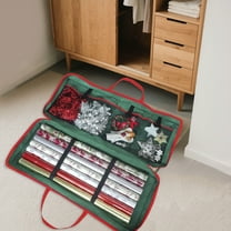 Christmas Wrapping Paper Storage Containers, Xmas Gift Wrapping Organizer with Pockets, Gift Wrapping Organizer, Underbed Storage for Christmas Decorations Gift Wrapping Container