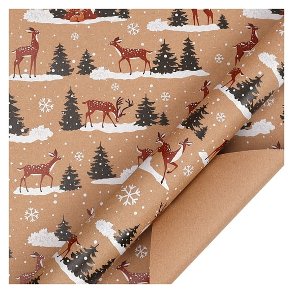 Christmas Wrapping Paper, Thick Kraft Gift Wrapping Paper, Vintage Xmas Wrapping Paper for Christmas New Year Holiday, Xmas Wrapping Papers for Gifts Arts Crafts Decorations, 50x70cm