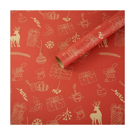 Christmas Wrapping Paper with Holiday Designs for Gift Box Decoration and Festive Present Enhancement