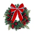 thumbnail image 1 of Christmas Wreath 12 Inch Green Artificial Front Door Wreath with Pinecones Berries Balls Red Bow Decorations for Fireplace Outdoor Indoor Party Wall Home Decor Xmas Wreath Ornament, 1 of 7