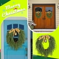 thumbnail image 1 of Christmas Wreath - 16 Inch Real Touch Norfolk Pine Wreath for Front Door, Christmas Wreath, Greenery Wreath with Ribbon Bell for Home Table Wall Window Indoor Outdoor Christmas Decoration, 1 of 9