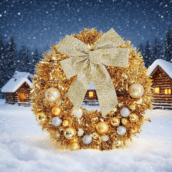 Christmas Wreath - 17.7" Christmas Wreaths for Front Door Red Christmas Balls Berries Pine Cones Bow Door Wreath for Home Wall Window Porch Indoor Outdoor Decor(No light)
