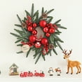 Christmas Wreath 17.71 Inch Artificial Garland With Bowknot Red Berries