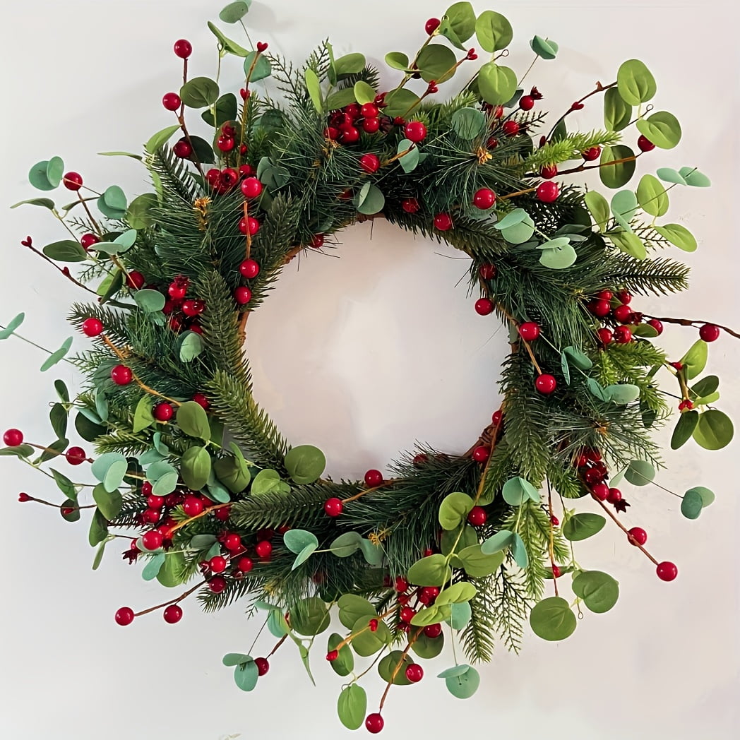Christmas Wreath 21.65 Inch Christmas Front Door Wreath Simulation Pine ...
