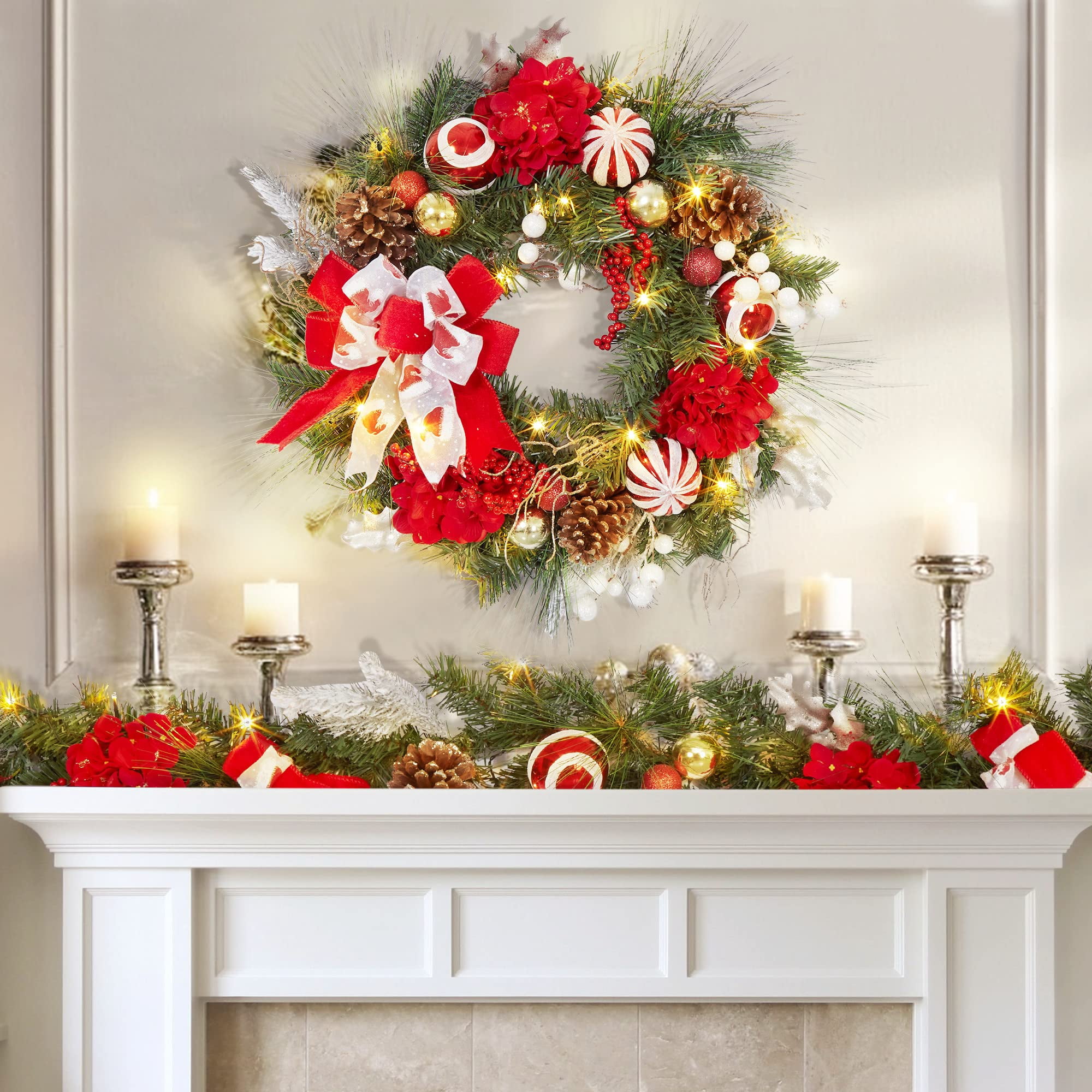 Battery operated cheap christmas wreath
