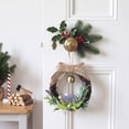 thumbnail image 1 of Christmas Wreath 5.91 Inch Small Front Door Hanging Decoration with Gold Bell and Bow for Home Window Wall Indoor Holiday Ambiance, 1 of 6