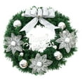 thumbnail image 1 of Christmas Wreath Artificial 18 Inch - Front Door Wreath with Red Bow, Berries, Christmas Balls and Golden Flower for Window Wall Decor, 1 of 8