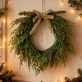 thumbnail image 1 of Christmas Wreath, Artificial Green Wreath, Front Door Decor, Plastic Construction, Indoor Outdoor Holiday Display, 1 of 6