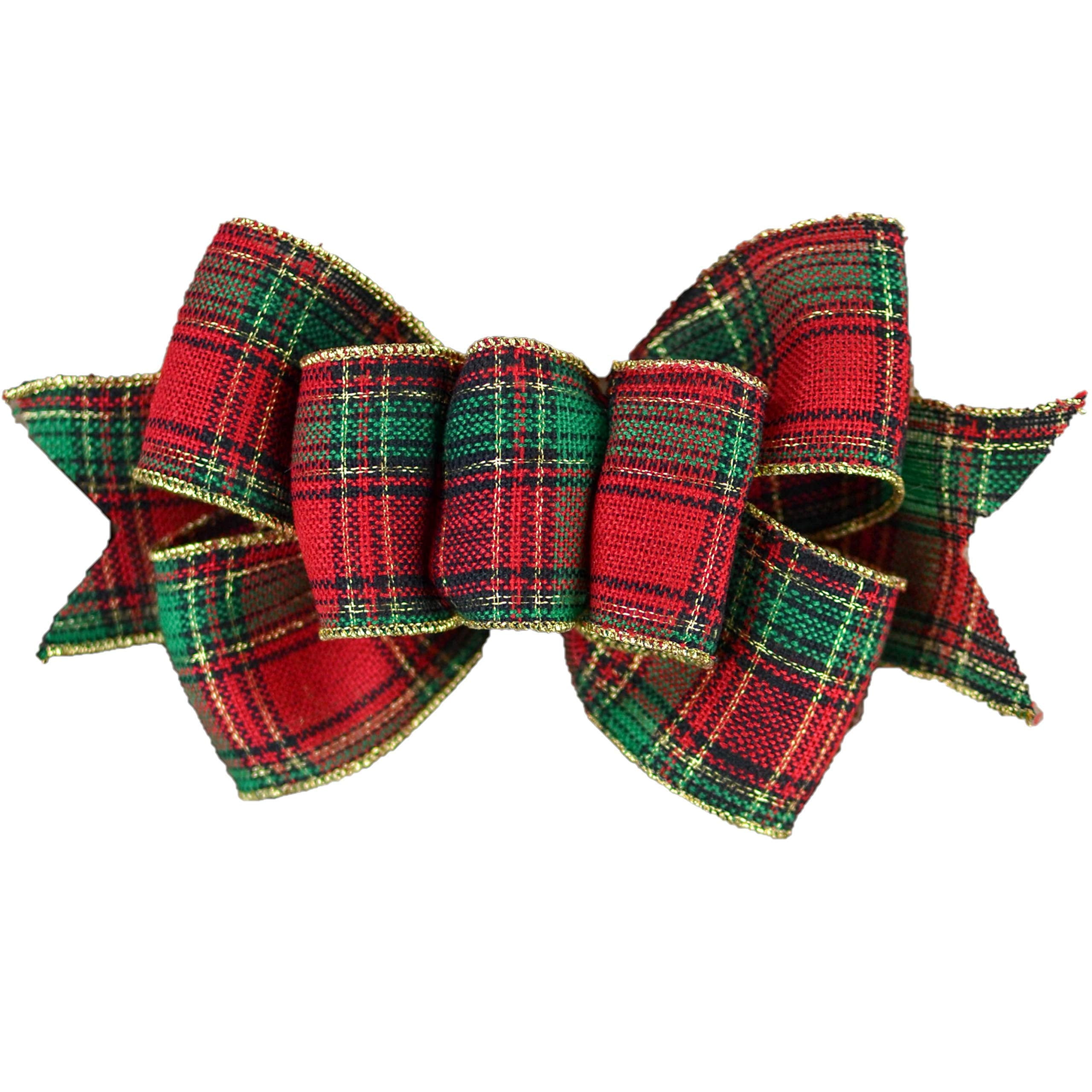 Christmas Wreath Bow - Burlap Wreath Embellishment for Making Your Own - Farmhouse Already Made (Tartan Plaid, One Bow)