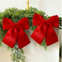 Christmas Wreath Bow Decorations, Pre Tied Bows For Christmas Tree Garland Door Hanging Outdoor Holiday Swag Wreath Party Indoor Festive Home Decor