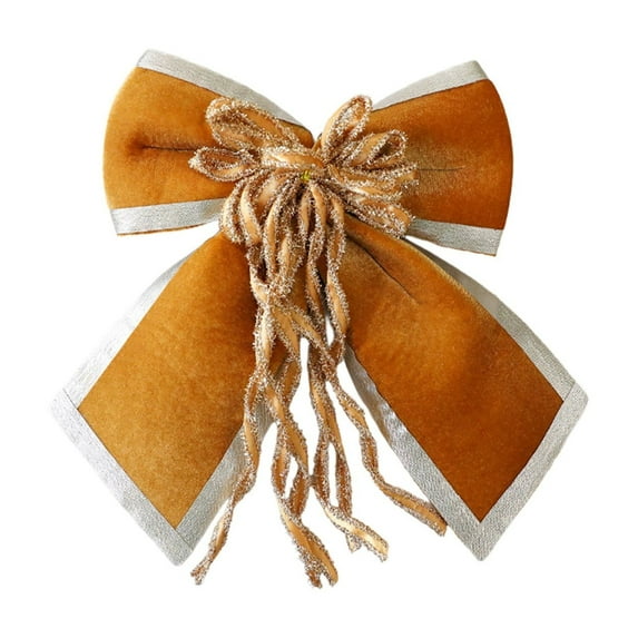 Christmas Wreath Bow, Pre Tied Bow, Christmas Tree Garland Decoration, Polyester Red Wine Orange 25x25cm Outdoor Door Decoration Swag