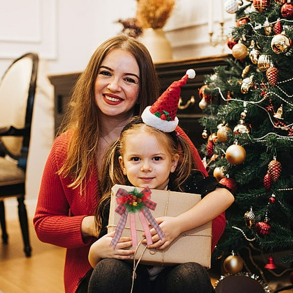 Christmas Wreath Bows, Present Wrapping Ribbon Bows and Stair Handrail Decor, Christmas Tree Decoration for Holiday Mantel Display, Front Door Welcome and Family Gathering Seasonal Akmoler