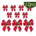 thumbnail image 1 of Christmas Wreath Bows Tree Ornaments Decorations for Bows for Wreath Gift Wrapping Buffalo Paid Holiday Decor for Outdoor or Indoor Decor Gold 6Pcs, 1 of 7