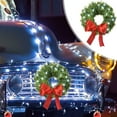 thumbnail image 1 of Christmas Wreath Car Decoration - Waterproof LED Artificial Car Wreath With Bow Tie(battery-powered),Universally for Car Front Doors Family Party Christmas Decor,13.7x13.7x1.18, 1 of 6