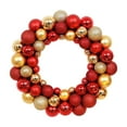 thumbnail image 1 of Christmas Wreath, Christmas Decorations, Gold and Red Holiday Wreath for Door Hanging, Durable Plastic Material, 35x35cm Size, Easy To Install, Festive Indoor Outdoor Use, Traditional Christmas Decor, 1 of 7