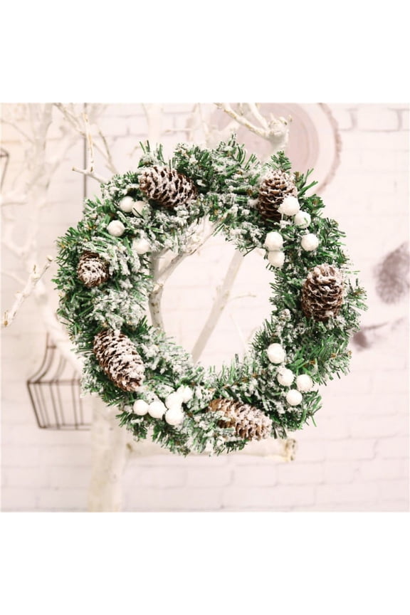 Christmas Wreath, Christmas Tree Round Bell Decor Handcrafted Elegant Holiday Wreath Wall Xmas Decoration for Home Door Decoration