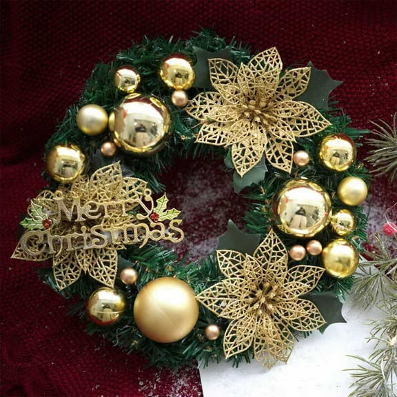 Christmas Wreath, Christmas Wreath Handmade Rattan Pendant Garland, Shopping Mall Door Decoration, Artificial Door Ring Hanging Decoration, Wreath Year Xmas Party Wreath