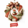 thumbnail image 1 of Christmas Wreath DIY Kit for Front Door, Fabric Patchwork Christmas Wreath Craft Set, Artificial Greenery Wreath with Hanger, Porch Window Wall Ornament, Indoor Outdoor Christmas Holiday Decor, 1 of 8
