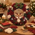 thumbnail image 1 of Christmas Wreath DIY Poke Art Kit, 3D Fabric Craft Set, Handmade Xmas Hanging Decoration, Holiday Gift for Adults & Beginners, 1 of 7