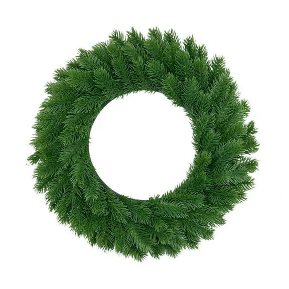 Christmas Wreath Decoration 11 inch Green Artificial Fir Pine Leaf Wreaths Ornament for Frontdoor Fireplce Wall Stair Decor