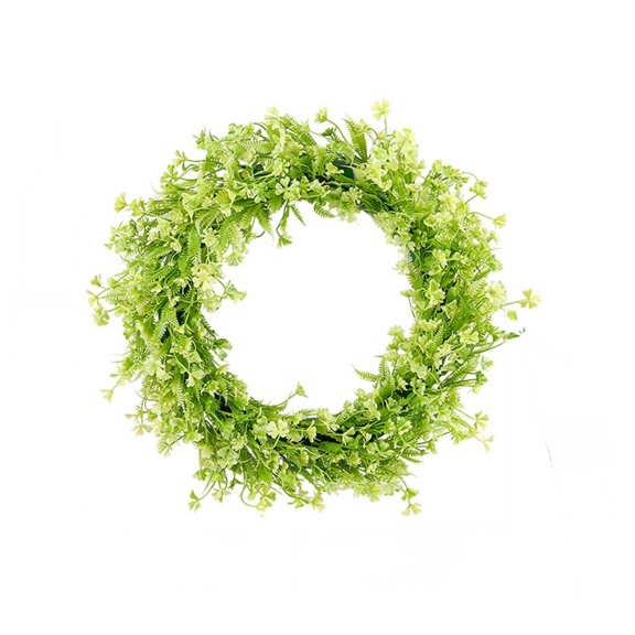 Christmas Wreath Decoration – 15.7" Rattan-Inspired Hanging Wreath for Door, Wall, or Window Display – White & Green Holiday Garland for Indoor/Outdoor Use