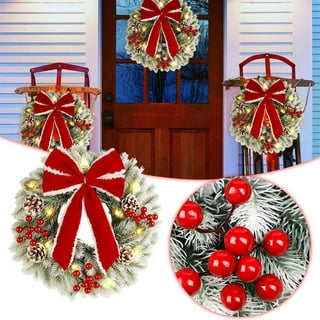 Christmas Wreath Bows Holiday Red Velvet Bows Tree Ornament Garland Indoor  Outdoor Decorations 7.08x 9.84 6 Pcs