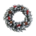 thumbnail image 1 of Christmas Wreath Decoration, Green and White Plastic Door Hanging Ornament, Realistic Artificial Holiday Garland for Indoor Outdoor Wall & Party Décor, 1 of 5