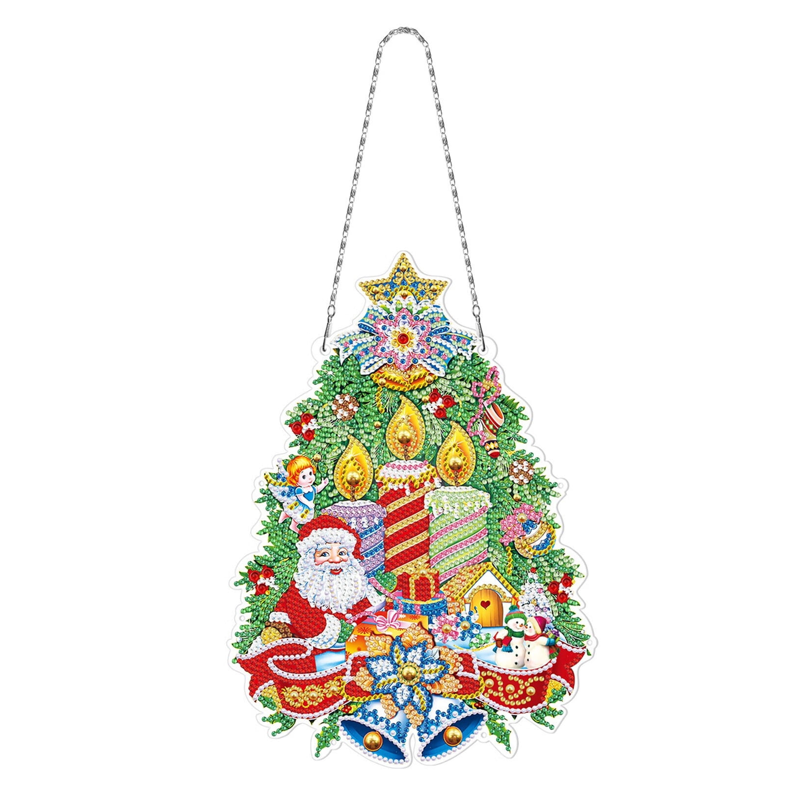 Christmas Wreath Door Panel Rhinestone Painting Kit Adult Beginner DIY5d Round Rhinestone