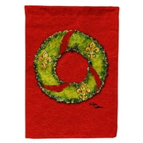 Christmas Wreath Fleur de lis Garden Flag