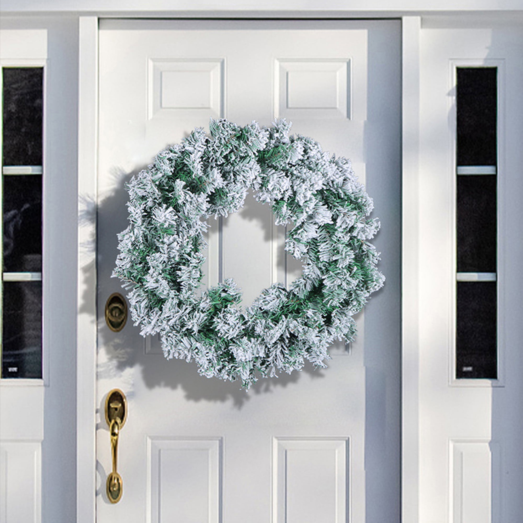 Christmas Wreath, Flocked Wreaths, Outdoor Christmas Garland Decor