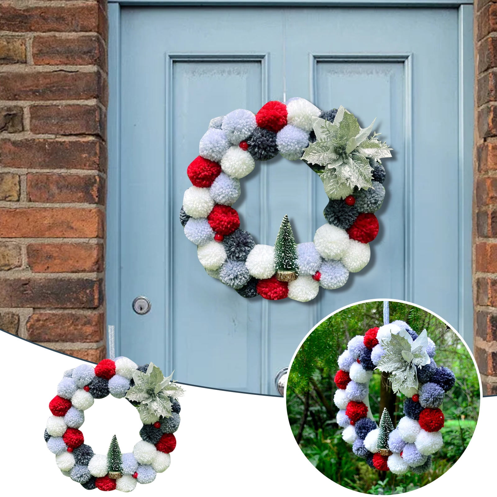 Christmas Wreath For Front Door Christmas Tree Wreath Cute Battery