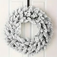 thumbnail image 1 of Christmas Wreath for Front Door, 15.75" D Prelit Snow Flocked Christmas Wreath with Warm White LED Lights and Timer Artificial Wreath for Wall Window Indoor Outdoor Christmas Decorations, 1 of 7
