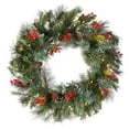 thumbnail image 1 of Christmas Wreath for Front Door, Real Touch Norfolk Pine Wreath with Light, Lighted Realistic Artificial Greenery Wreaths with PineCones & Berries for Wall Window Xmas Decor, 1 of 7