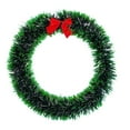 thumbnail image 1 of Christmas Wreath for Front Door with Red Velvet Bow 9.8" Hanging Winter Artificial Tinsel Wreaths Crafts for Door Indoor Outdoor Home Window Wall Holiday Decoration (Green), 1 of 5