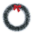 thumbnail image 1 of Christmas Wreath for Front Door with Red Velvet Bow 9.8" Hanging Winter Artificial Tinsel Wreaths Crafts for Door Indoor Outdoor Home Window Wall Holiday Decoration (Silver Black), 1 of 5