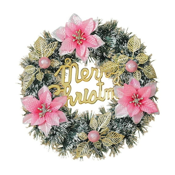 Christmas Wreath with Golden Balls and Pinecones – Door Hanging Holiday Decoration – Artificial Pine Needle Wreath for Indoor & Outdoor Christmas Decor
