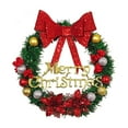 thumbnail image 1 of Christmas Wreath Merry Christmas Front Door Ornament Wall Artificial Pine Garland for Party Décor 12 Inches, 1 of 7
