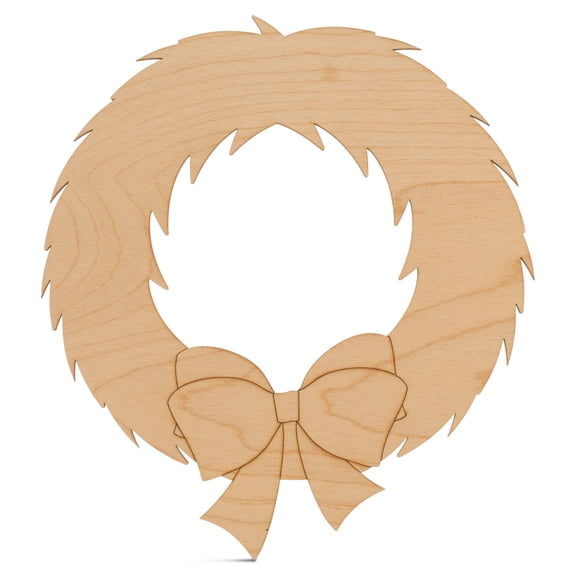 Christmas Wreath Ornament 6 inch, Pack of 10 Small Wood Cutouts, Wood Christmas Tree Ornaments for Crafts/ Decor, by Woodpeckers