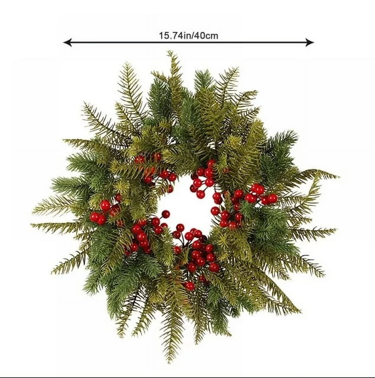 Christmas Wreath, Outdoor Prelit Artificial Christmas Wreaths for Front Door Decorations, Green